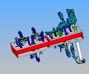 3D CAD Modeling Example - Stud Weld Fixture on Trunion Frame